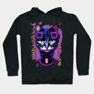 Cyberpets Feline,cat, feline, pet , cyberpunk Edgerunners inspired , anime, manga Hoodie